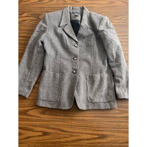 Norton McNaughton black grey button up dress jacket size 8P